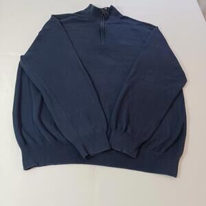 Jos A. Bank Men’s Blue 1/4 Zip Pima Cotton Pullover Sweater Size XL